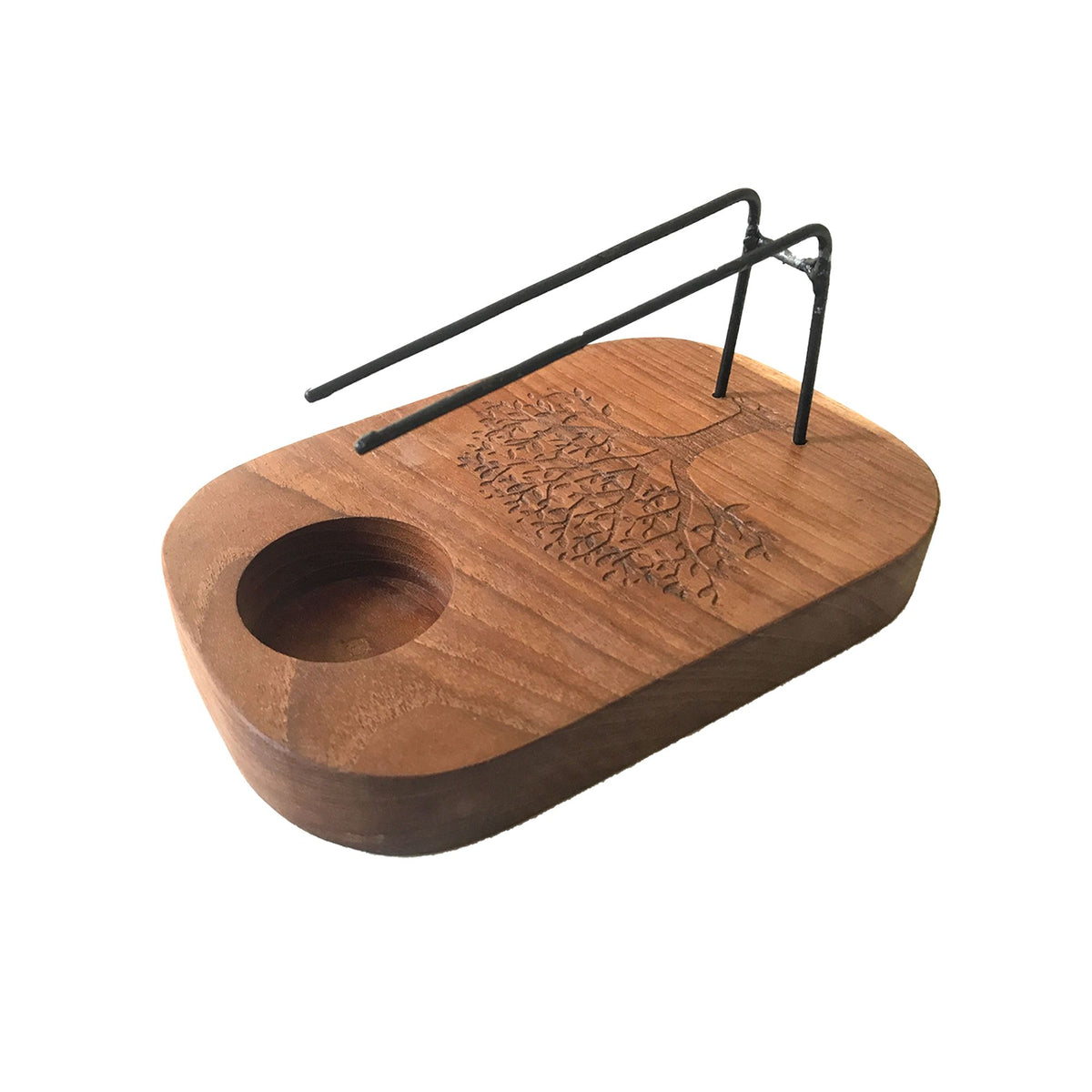 Bruciatore per Palo Santo in Legno di Teak - Design Albero della Vita
