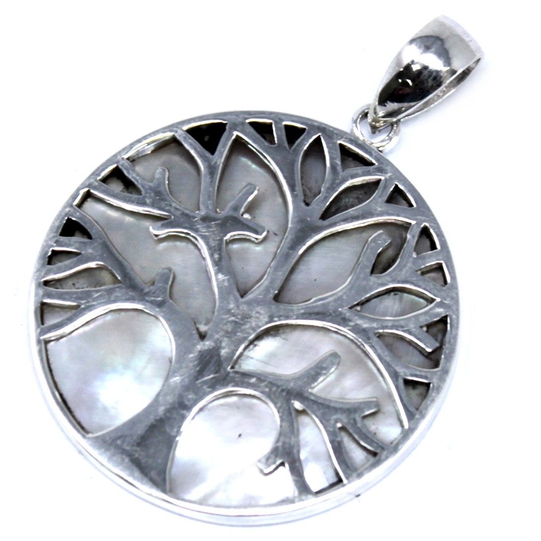 Ciondolo Argento Albero della Vita 30mm - Madreperla