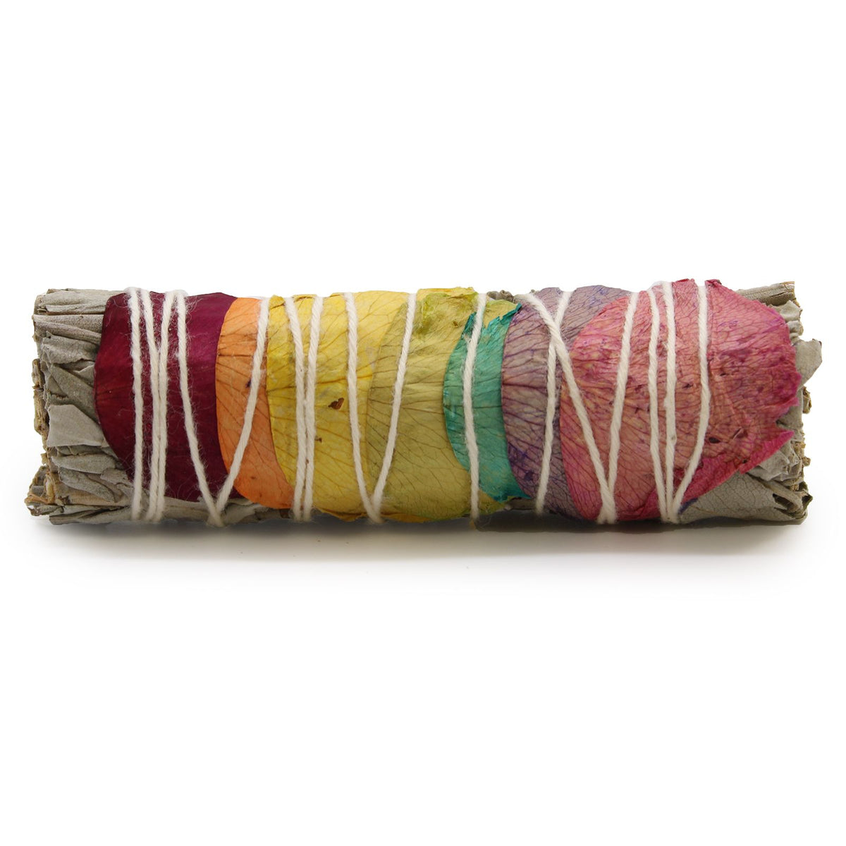 Smudge Salvia con Petali di Rosa – 7 Chakra, 10 cm