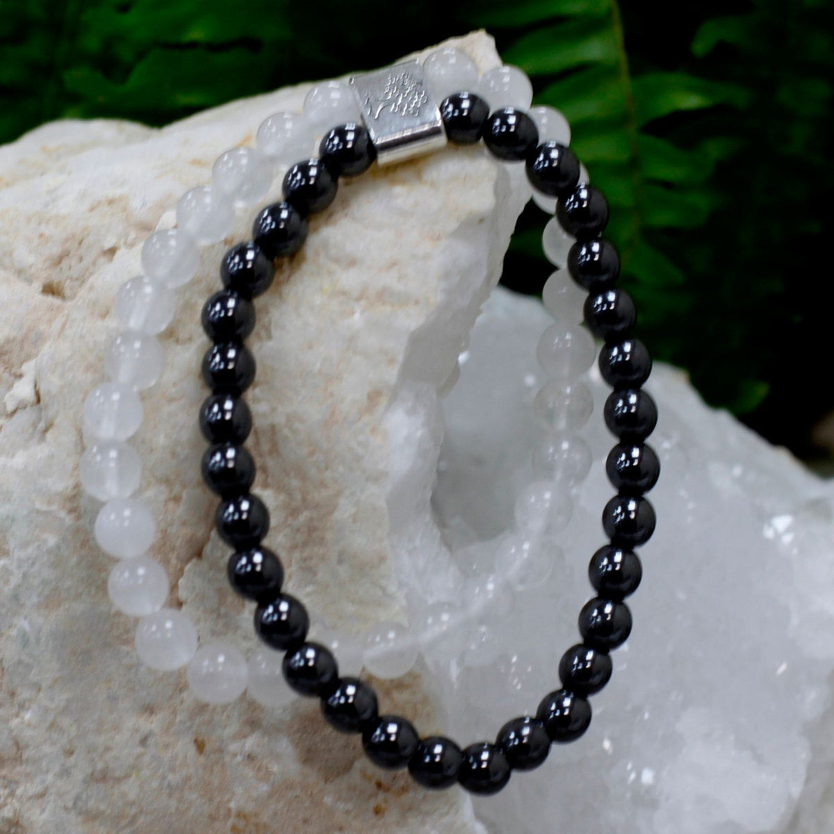 Bracciale Magnetico in Pietra Preziosa - Quarzo Ialino