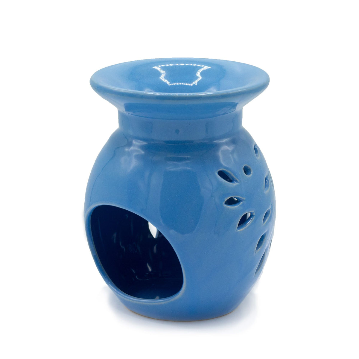 Bruciaessenze Floreale in Ceramica - Blu