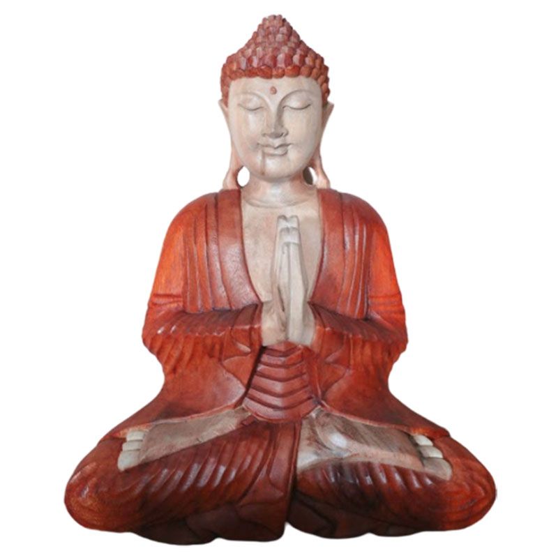 Statua Buddha Scolpita a Mano - 40cm Benvenuto