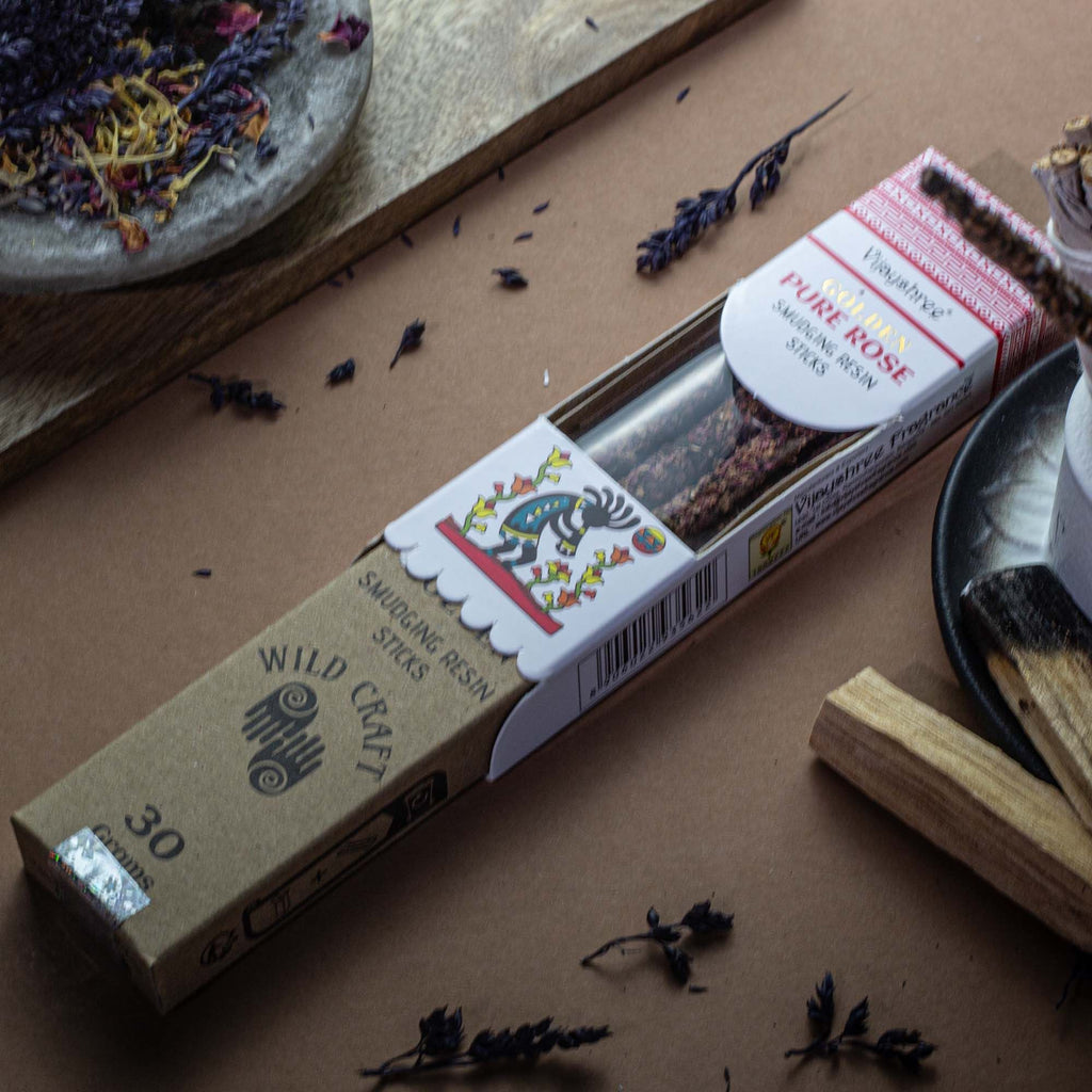 Golden Rosa Pura Bastoncini di Resina per Smudging 30g (6 pz)