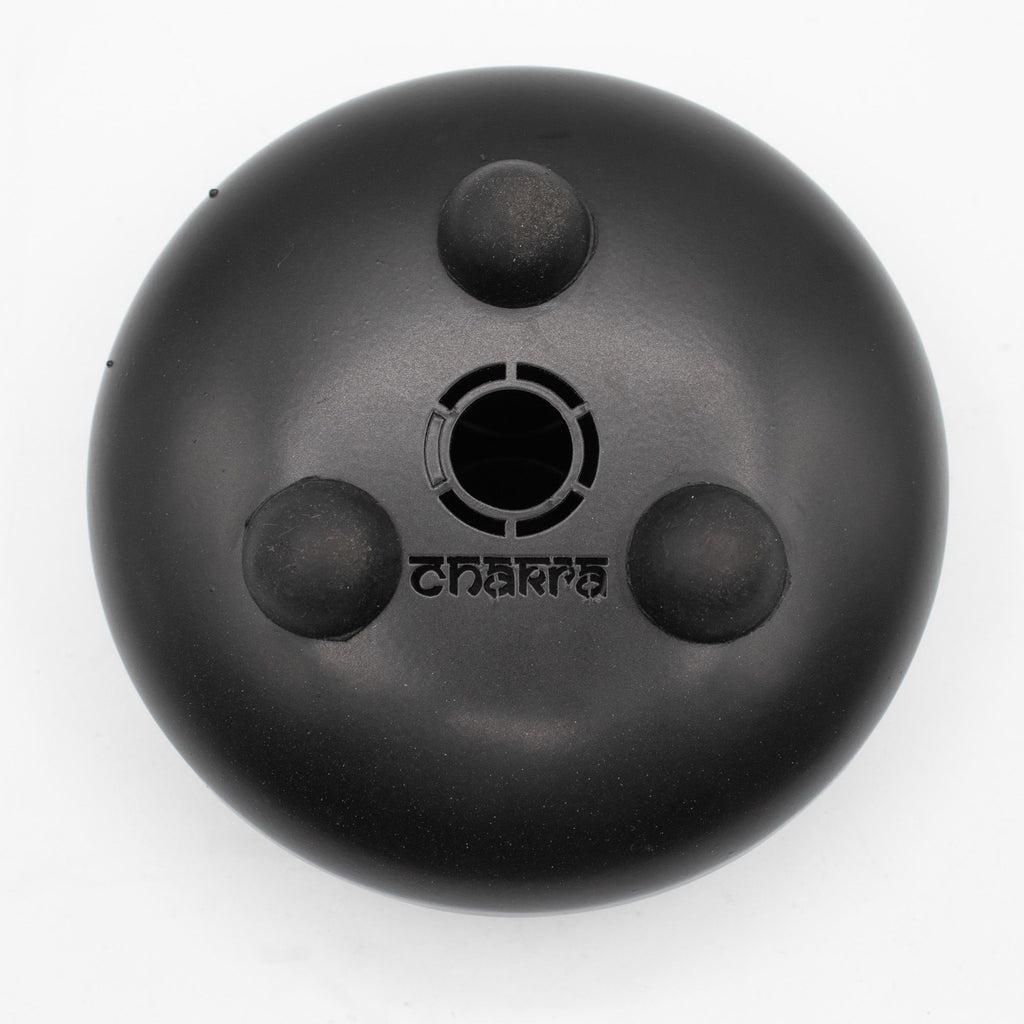 Happy Drum dal registro medio-basso – Nero con chakra, 14 × 7 cm