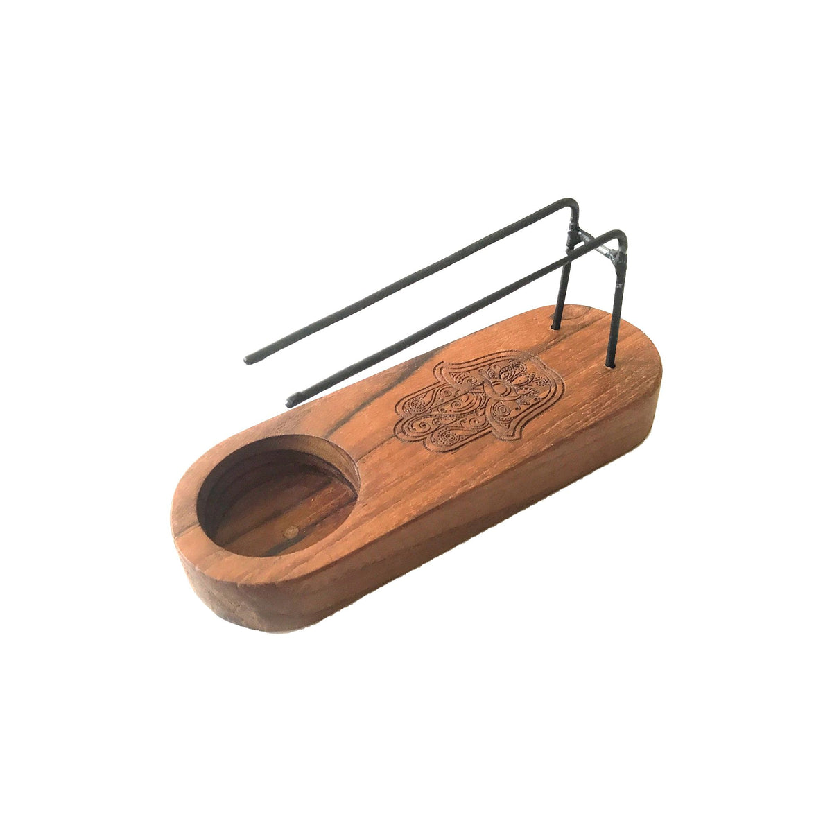Piccolo Bruciatore per Palo Santo in Legno di Teak - Design Hamsa