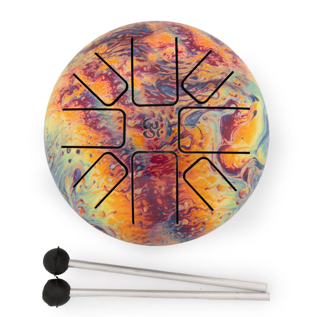 Happy Drum dal registro medio-basso – Esplosione vulcanica, 14 × 7 cm