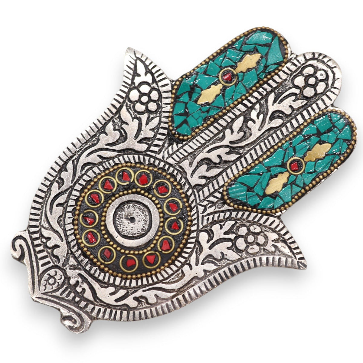 Portaincenso Hamsa Piccolo Verde - 13 x 5,5 cm