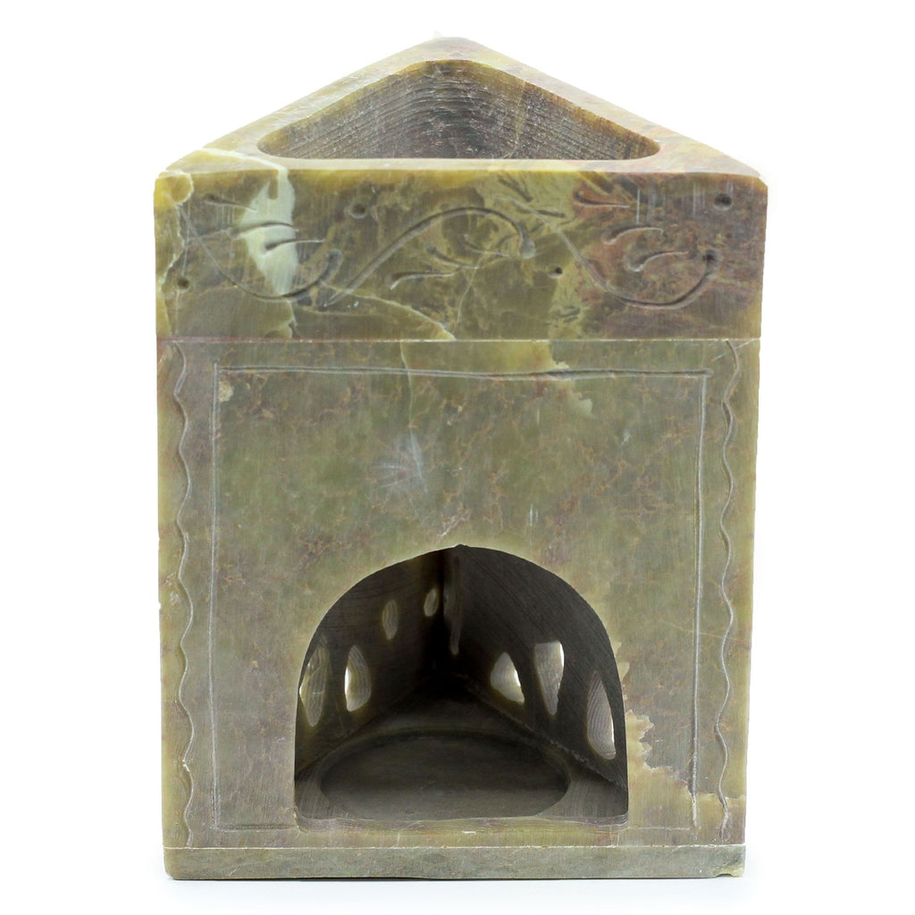 Bruciaessenze Triangolare in Pietra Saponaria - Elefante, 11 x 9 cm