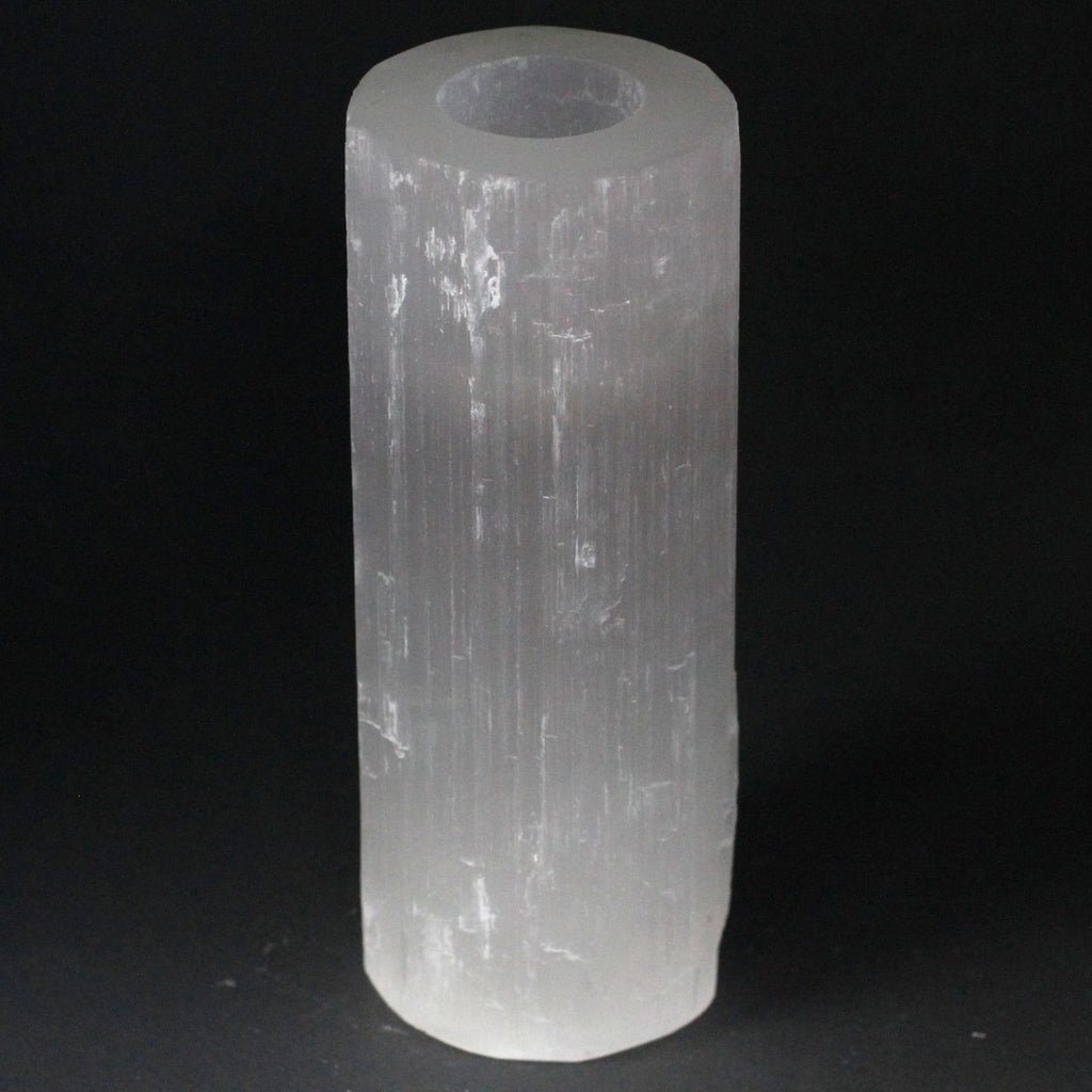 Portacandela Cilindrico in Selenite - 20 cm