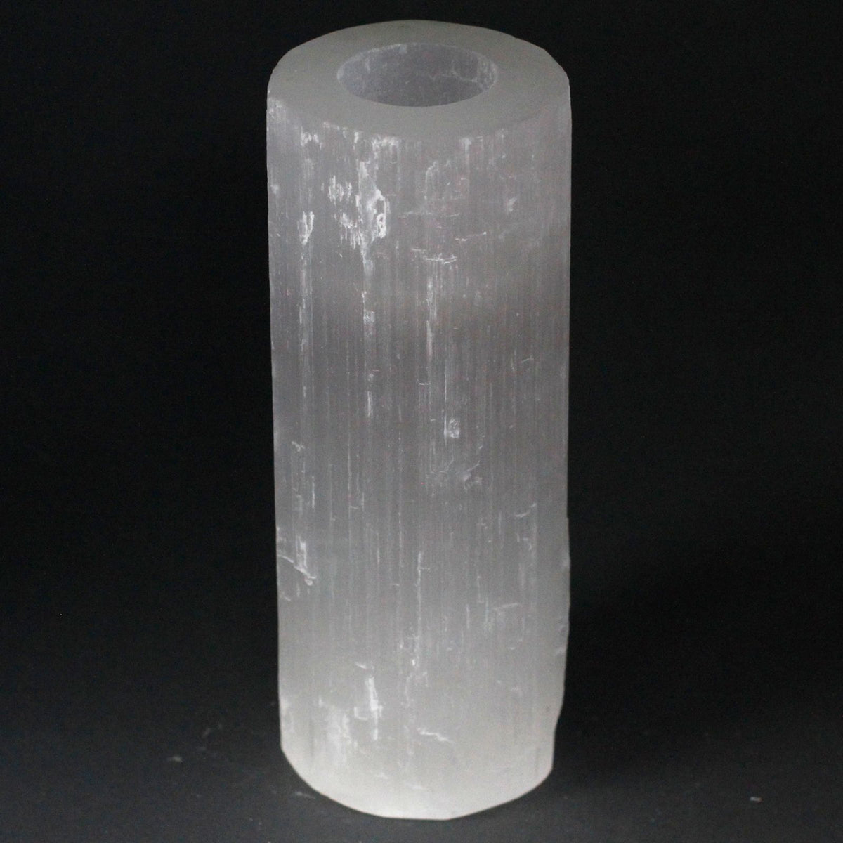 Portacandela Cilindrico in Selenite - 20 cm