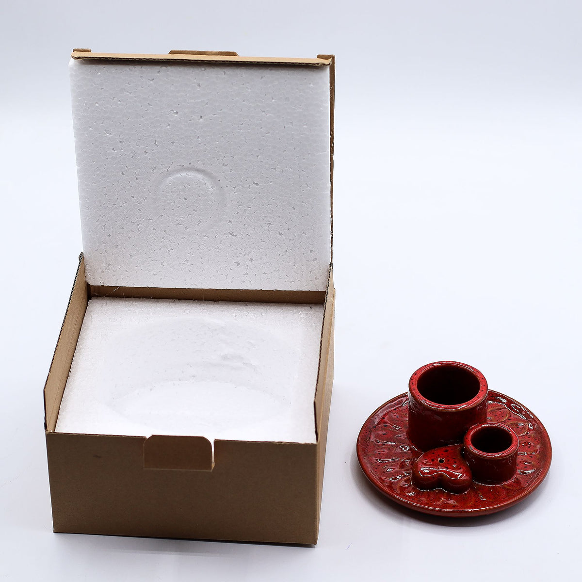 Porta Palo Santo smudge e stick- Mandala Rosso con Cuore Lucido
