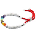 Bracciale con Cordino Royal Red Placcato Argento 925 - Howlite Bianco Chakra