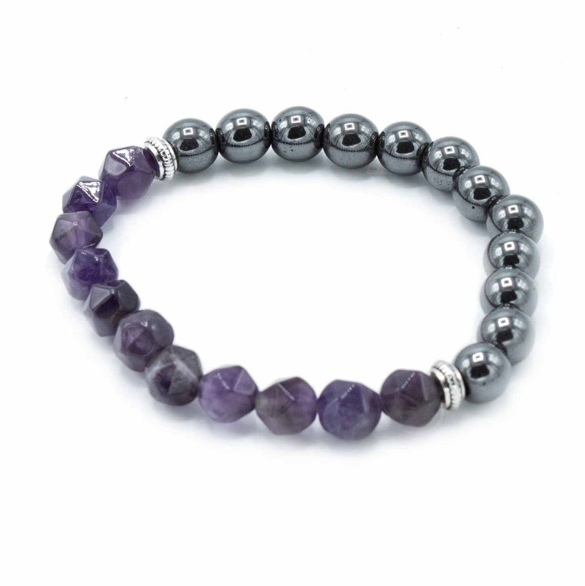 Bracciale Magnetico in Pietra Dura Sfaccettata - Ametista