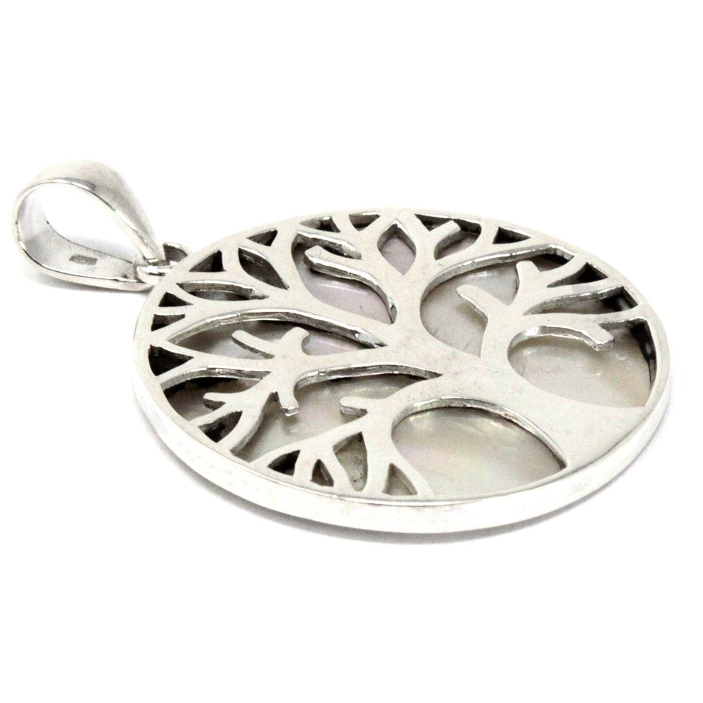 Ciondolo Argento Albero della Vita 30mm - Madreperla