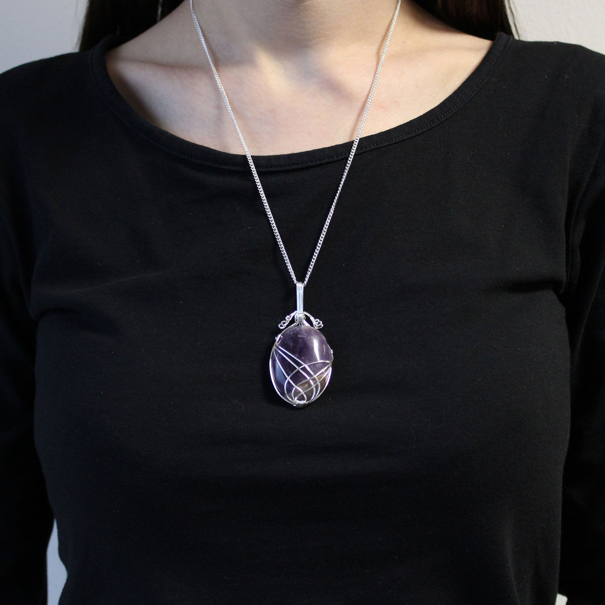 Collana Avvolta a Spirale in Pietra Dura - Ametista