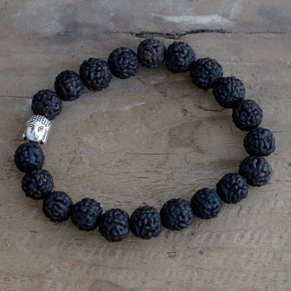 Mala Bracciale Buddha Rudraksha - Scuro