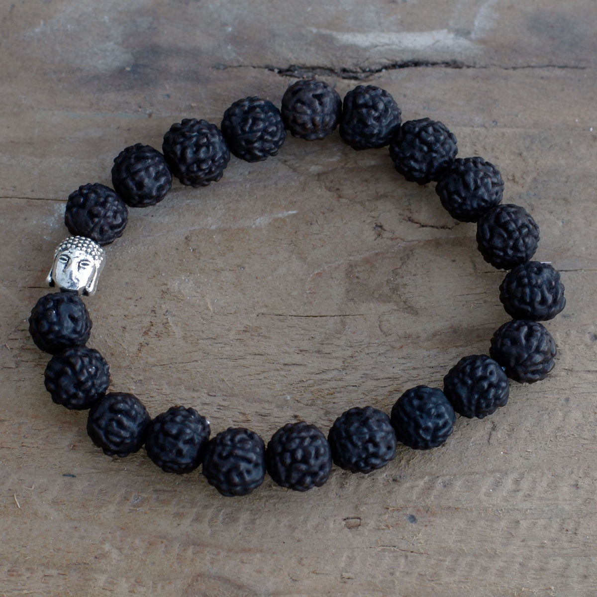 Mala Bracciale Buddha Rudraksha - Scuro