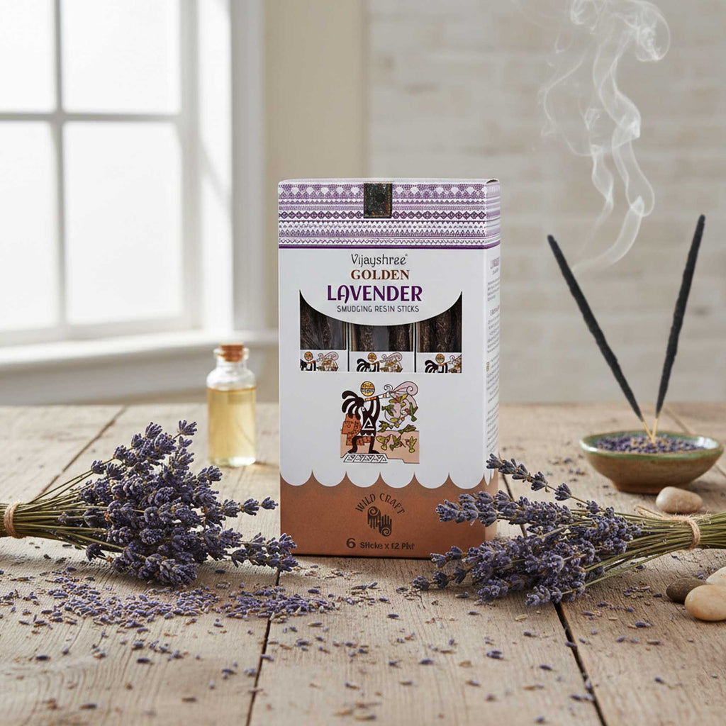 Bastoncini di resina Golden alla lavanda per smudging 30 g