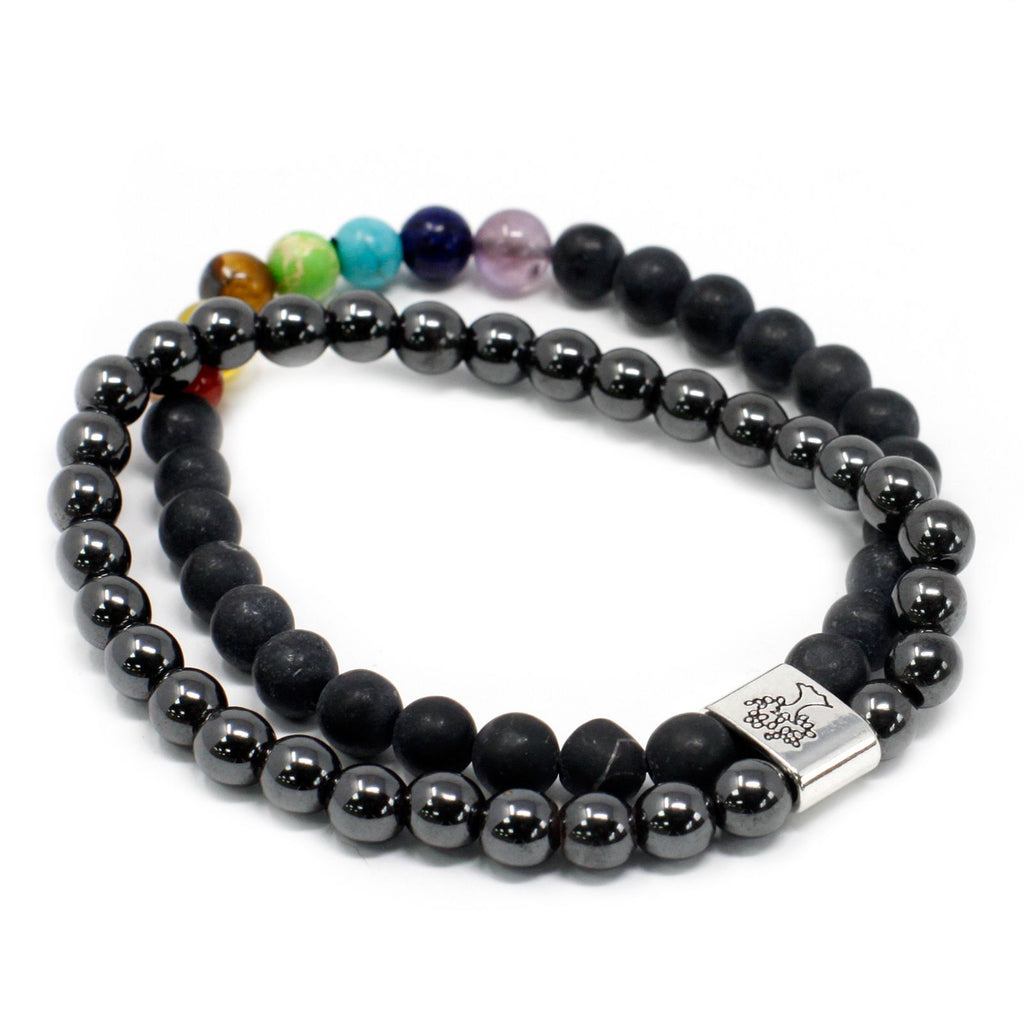 Bracciale Magnetico in Pietra Preziosa - Pietra Nera Chakra