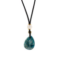Collana con Cordino e Ciondolo in Gemma - Howlite a Goccia