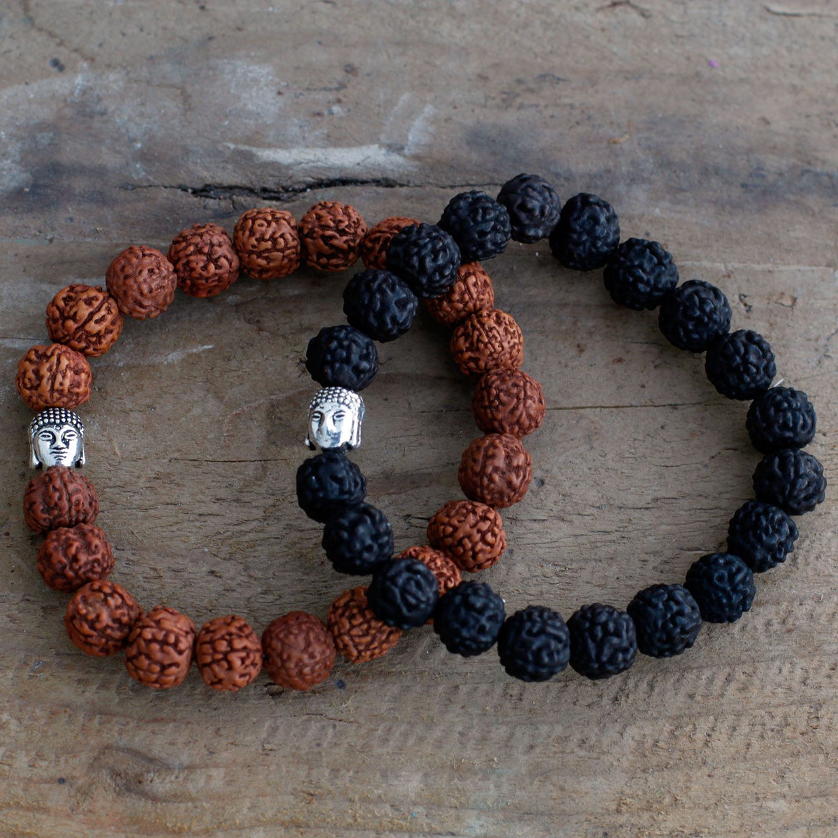 Mala Bracciale Buddha Rudraksha - Scuro