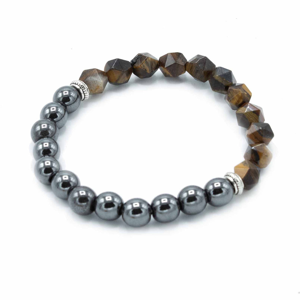 Bracciale con Gemme Sfaccettate - Occhio di Tigre Magnetico