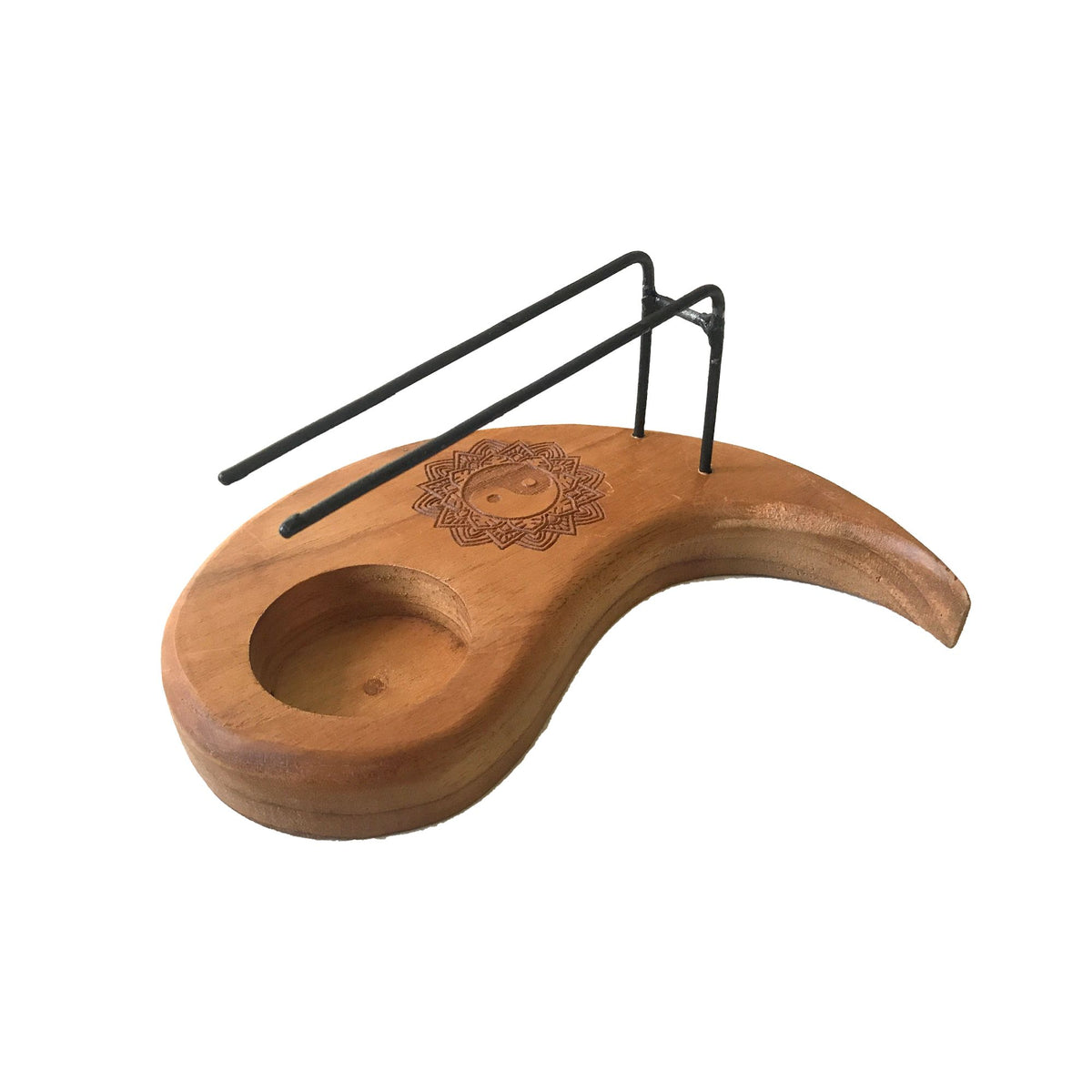 Bruciatore per Palo Santo a Goccia in Legno di Teak - Design Yin & Yang