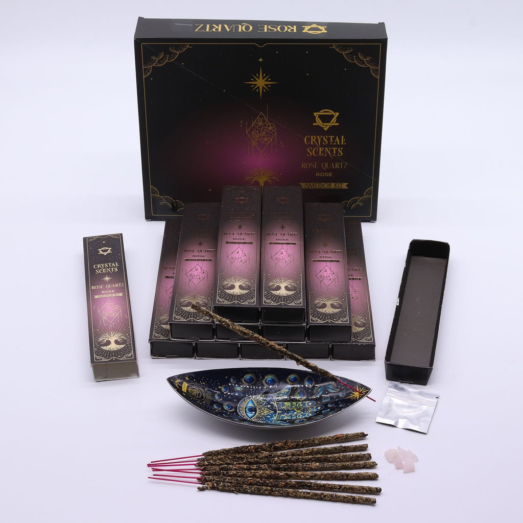 Incenso Smudge Crystal Scents con Quarzo Rosa - Rosa