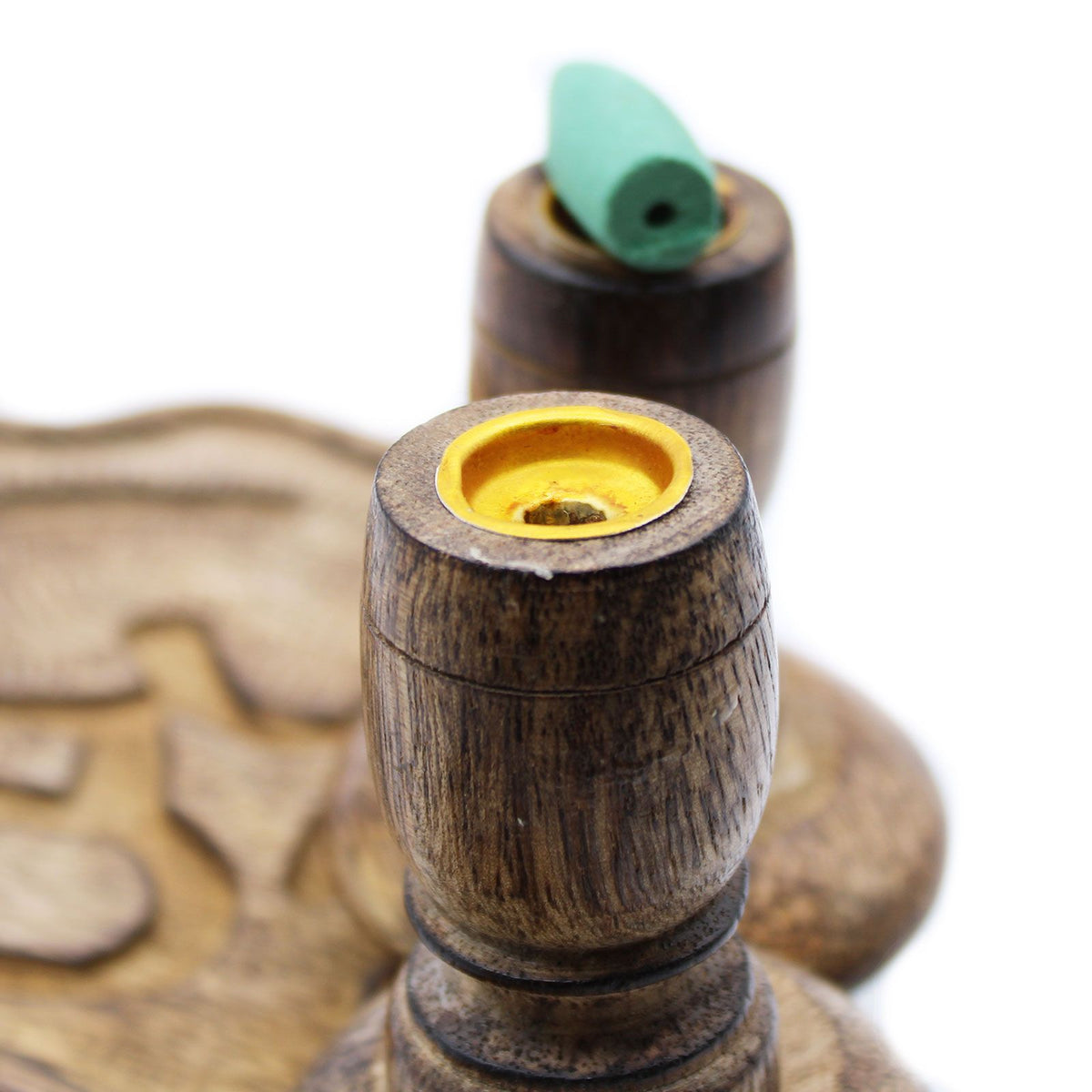 Bruciatore Backflow Piccolo in Legno di Mango - Buddha in Ottone