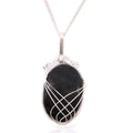 Collana con Pietra Preziosa Avvolta a Spirale - Onice Nero