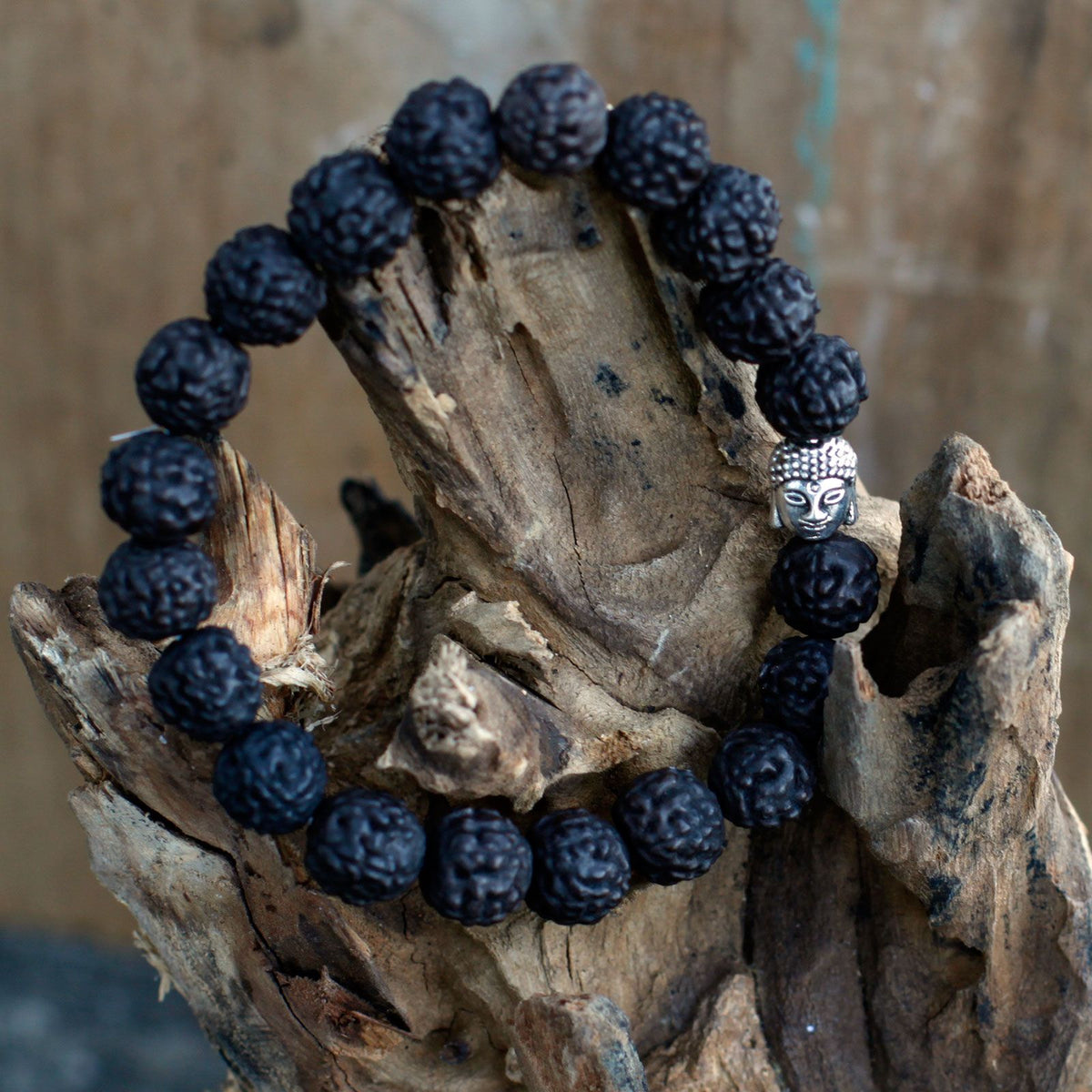 Mala Bracciale Buddha Rudraksha - Scuro
