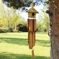 Casetta per Uccelli Rotonda Grande in Erba Marina con Campanelli - 56x20cm