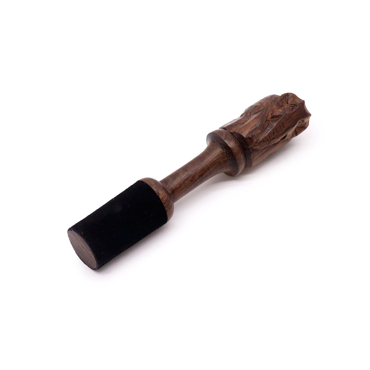 Battente in Legno per Campane Tibetane e Gong - Elefante Intagliato, 14 cm