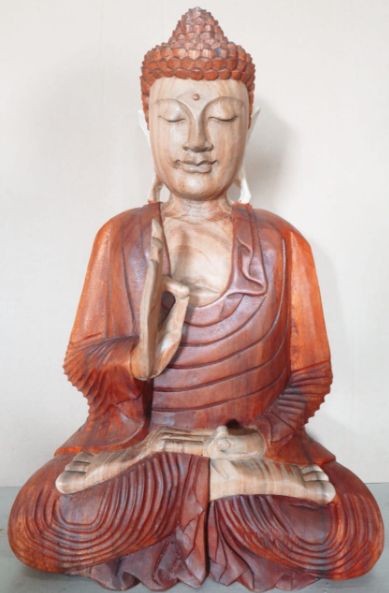 Statua Buddha Scolpita a Mano - 60cm Trasmissione dell'Insegnamento