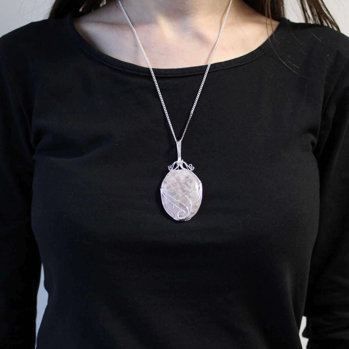 Collana con Pietra Preziosa Avvolta a Spirale - Opalite