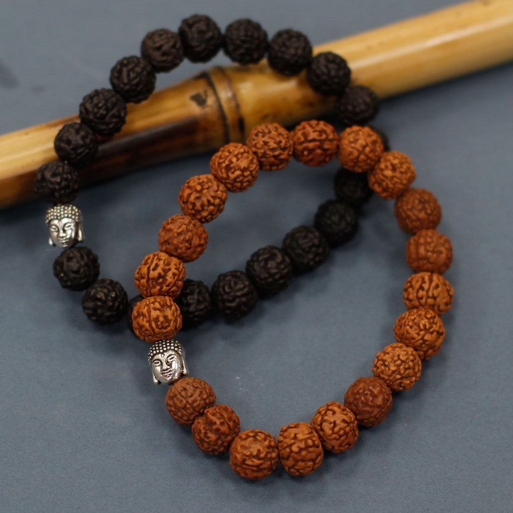 Mala Bracciale Buddha Rudraksha - Scuro