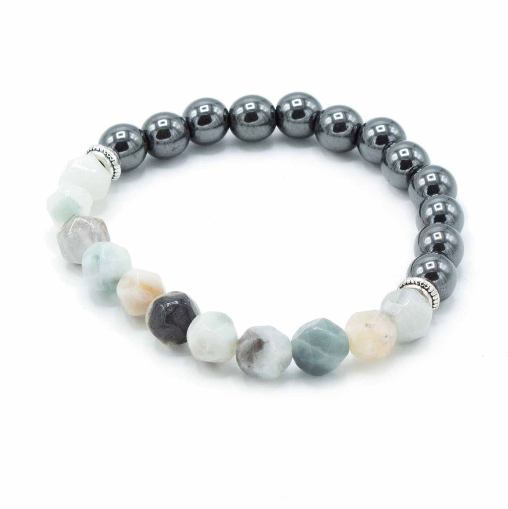 Bracciale con Gemme Sfaccettate - Giada di Montagna Magnetica
