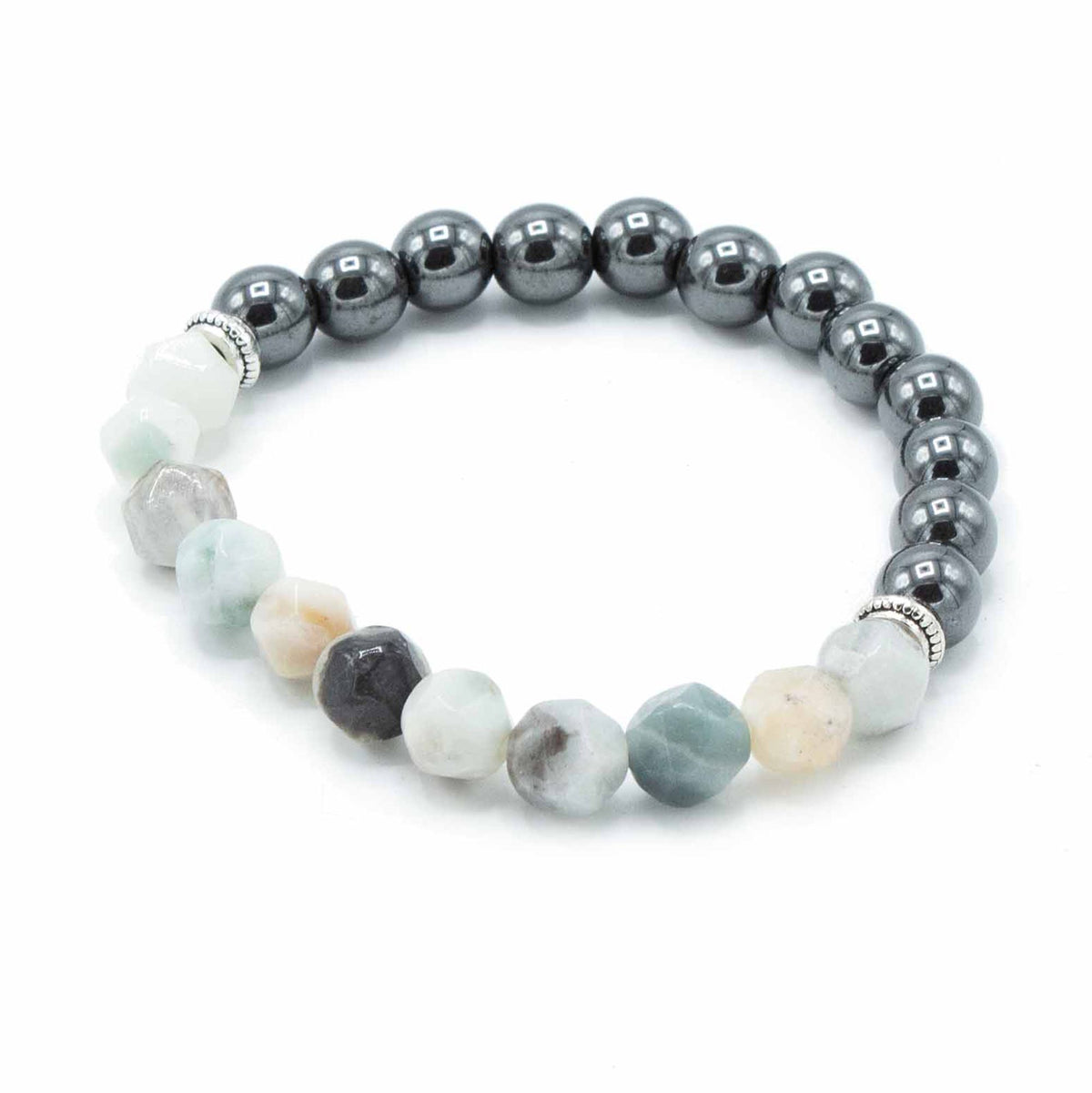 Bracciale con Gemme Sfaccettate - Giada di Montagna Magnetica