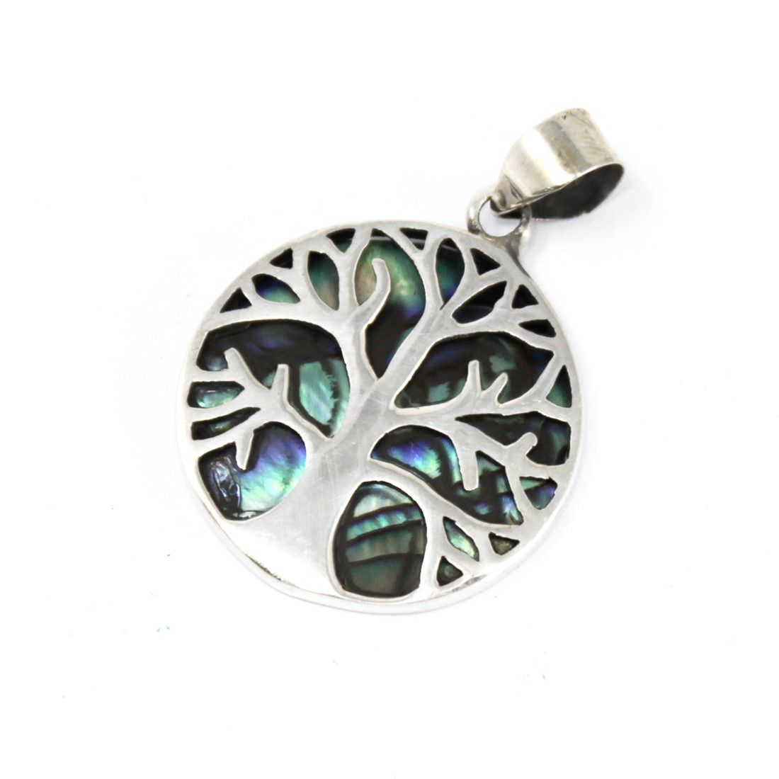 Ciondolo Argento Albero della Vita 22mm - Abalone