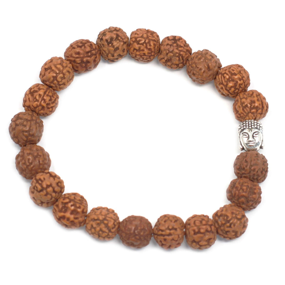 Mala Bracciale Buddha Rudraksha - Marrone