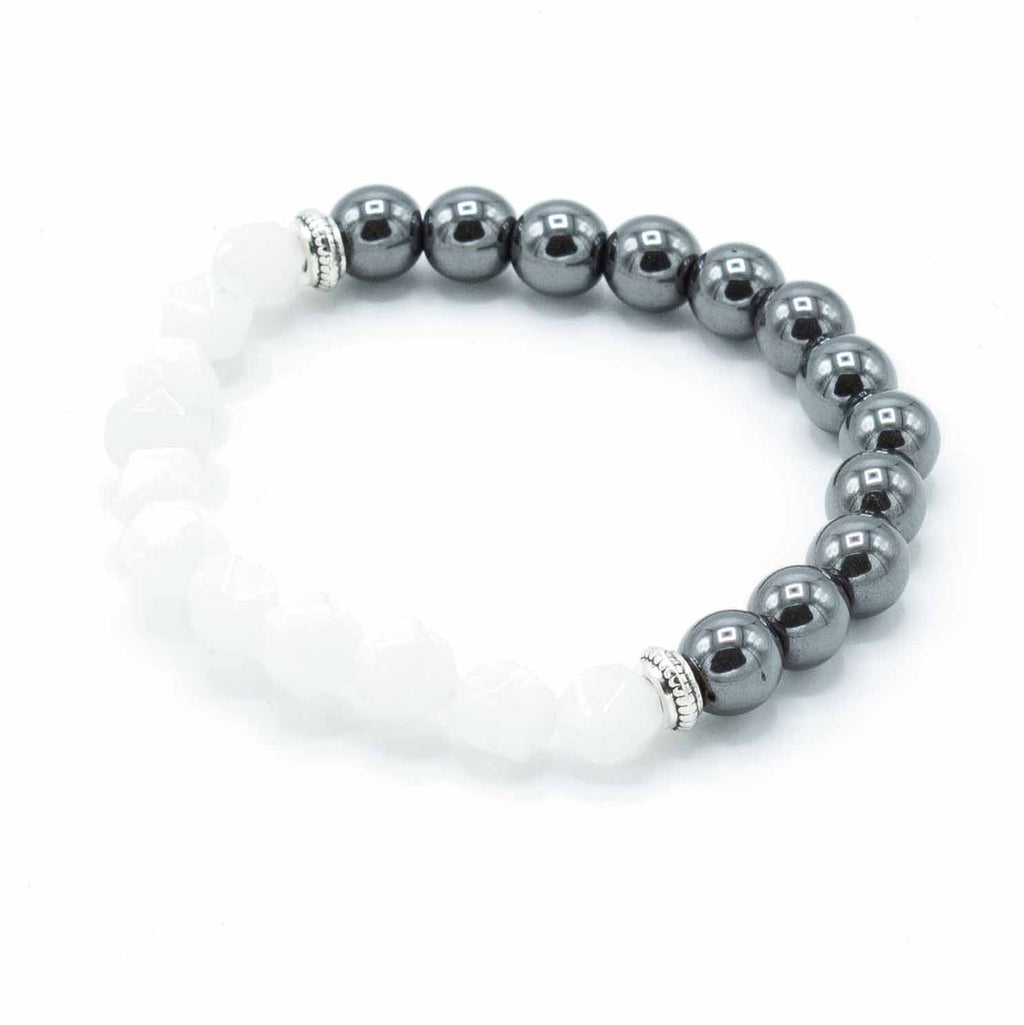 Bracciale in Quarzo di Rocca Sfaccettato - Modello Magnetico