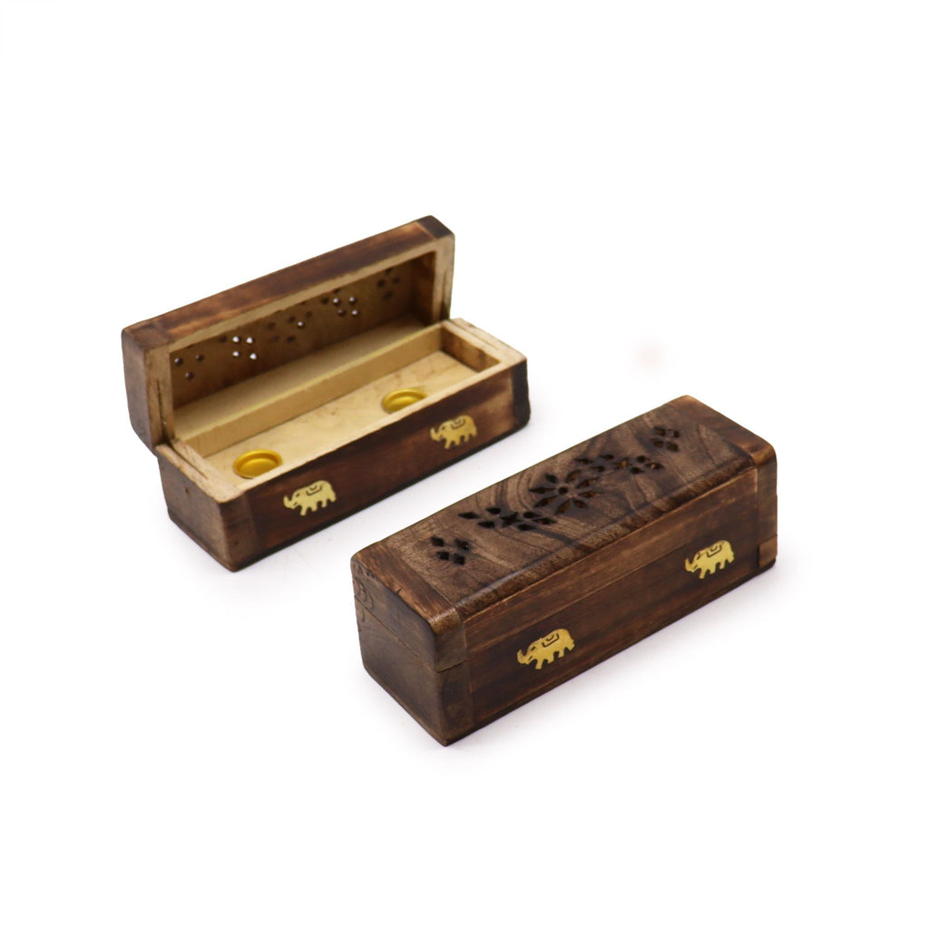 Porta Coni Incenso Smoke Box 15 cm - Legno di Mango