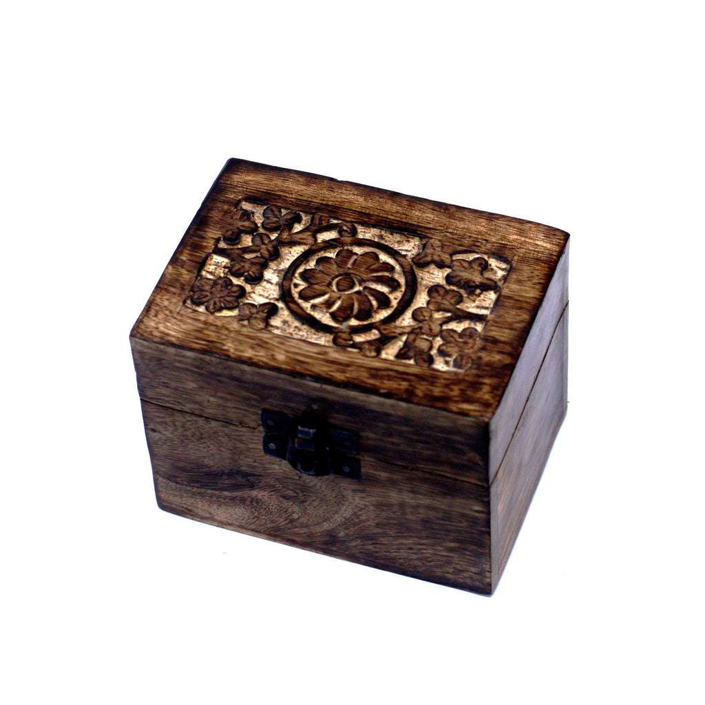 Scatola porta oli essenziali in legno di mango – Floreale, 6 flaconi