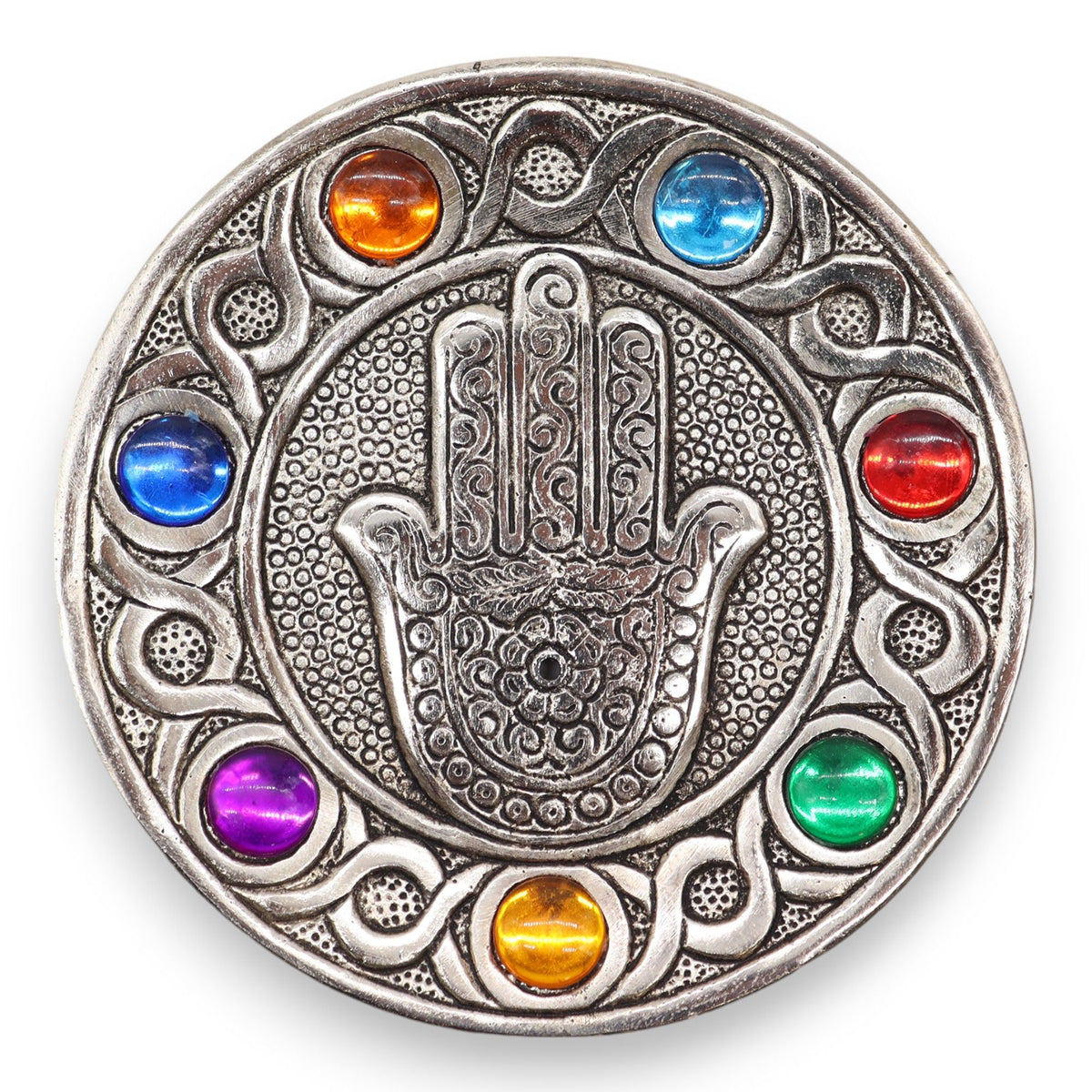 Portaincenso Hamsa Sette Chakra - 11,5 cm