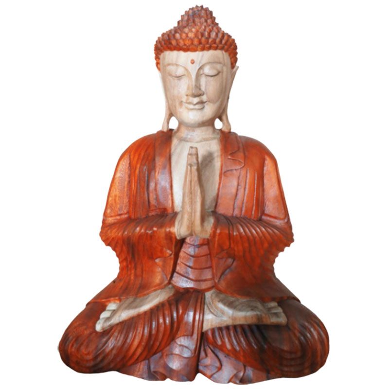 Statua Buddha Scolpita a Mano - 60cm Benvenuto