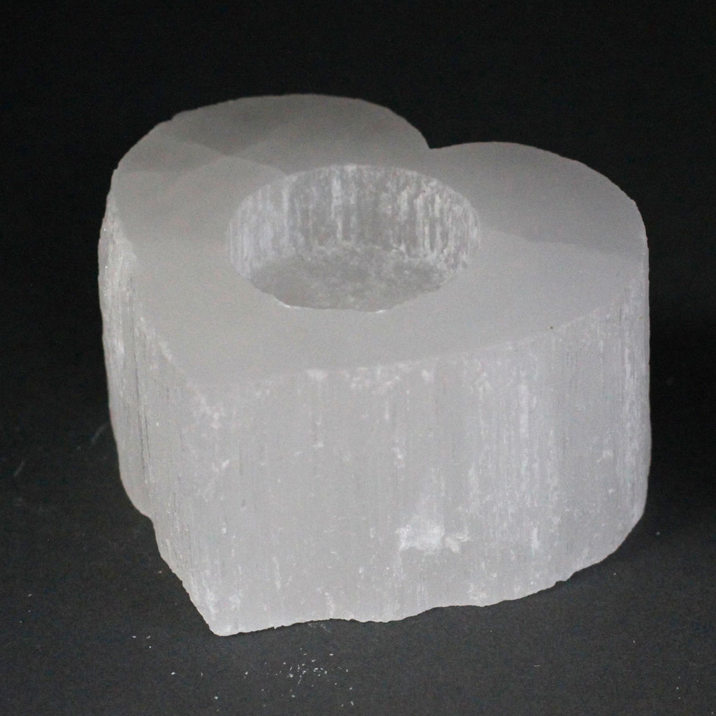 Portacandela a Cuore in Selenite