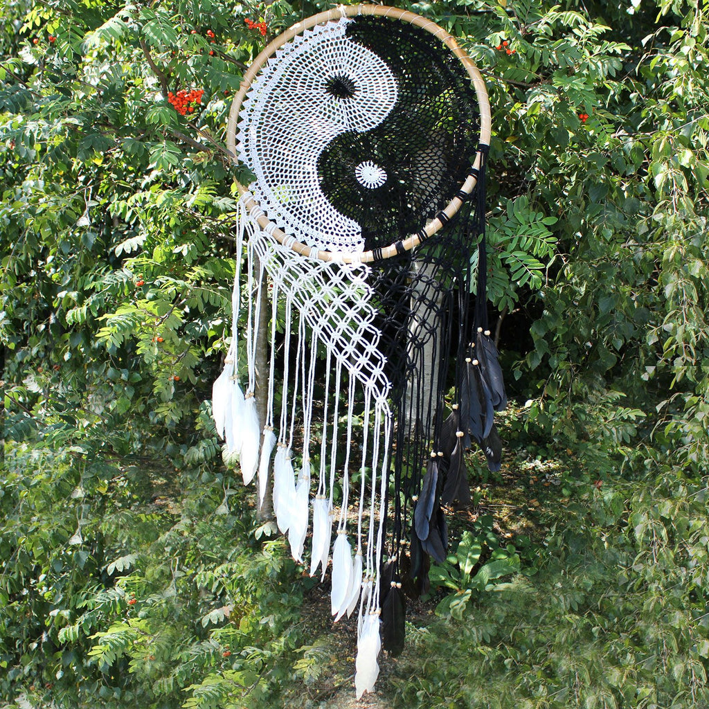 Acchiappasogni di Bali Yin Yang Extra Large - Diametro 50 cm