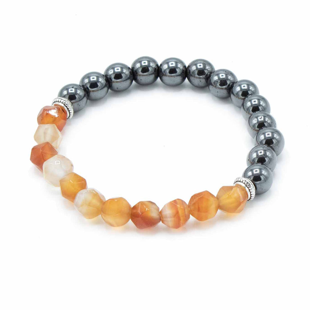 Bracciale con Gemme Sfaccettate - Corniola Magnetica