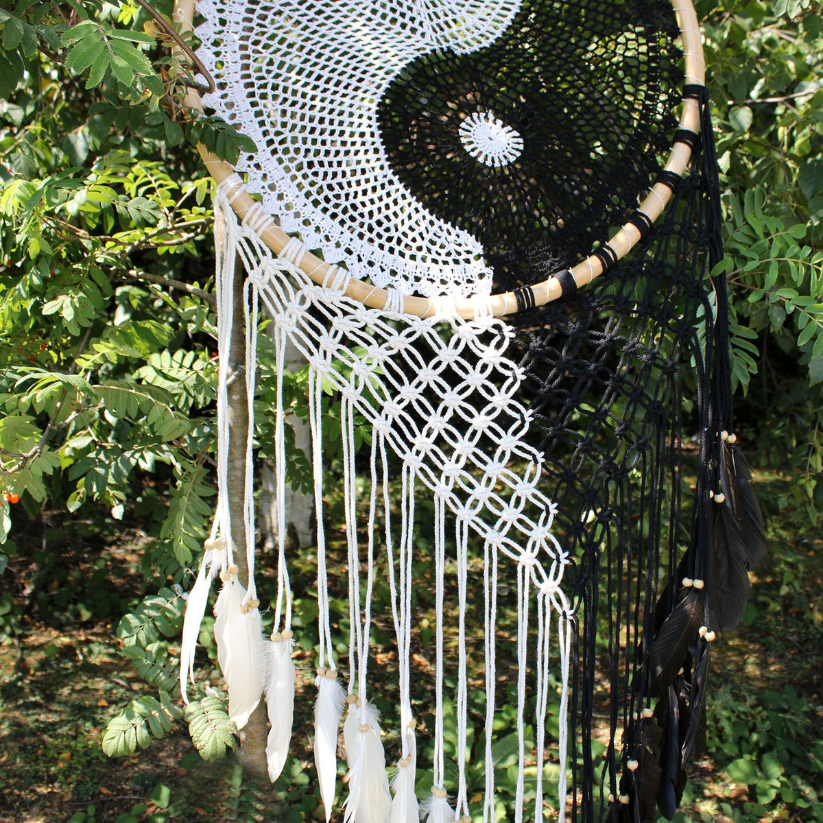 Acchiappasogni di Bali Yin Yang Extra Large - Diametro 50 cm