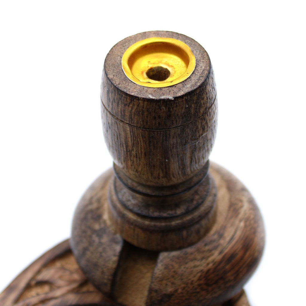 Bruciatore Backflow Piccolo in Legno di Mango - Buddha in Ottone
